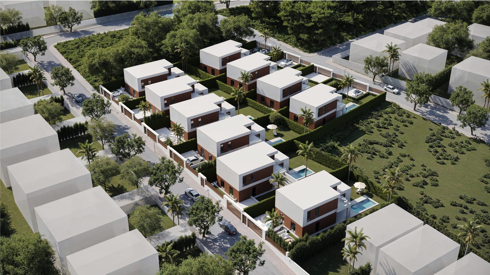 Vista aérea 3D de un conjunto residencial de obra nueva (10)