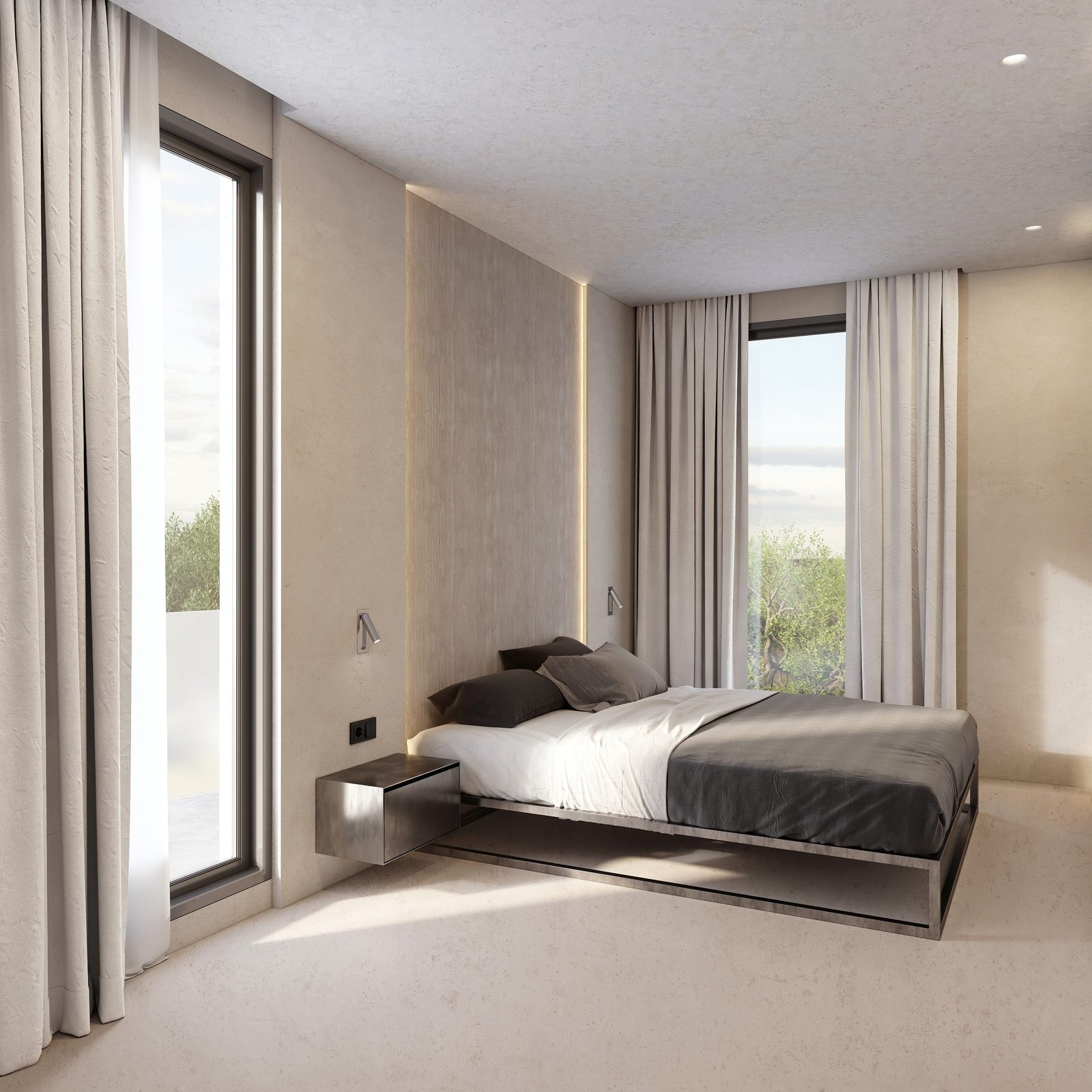 Infografía 3D de un chalet minimalista de obra nueva (1)