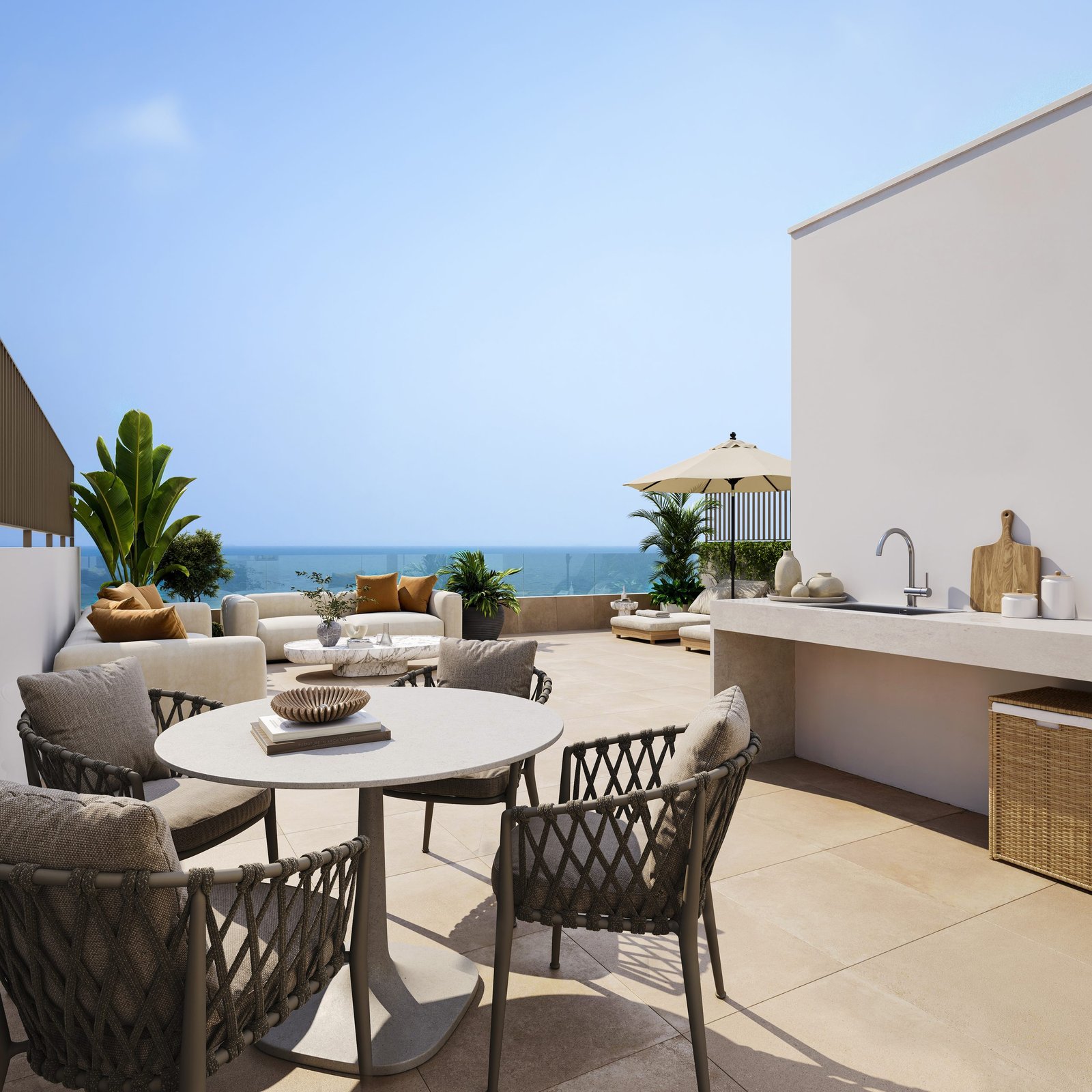 Vista aérea 3D de una promoción residencial con piscina en Valencia (1)