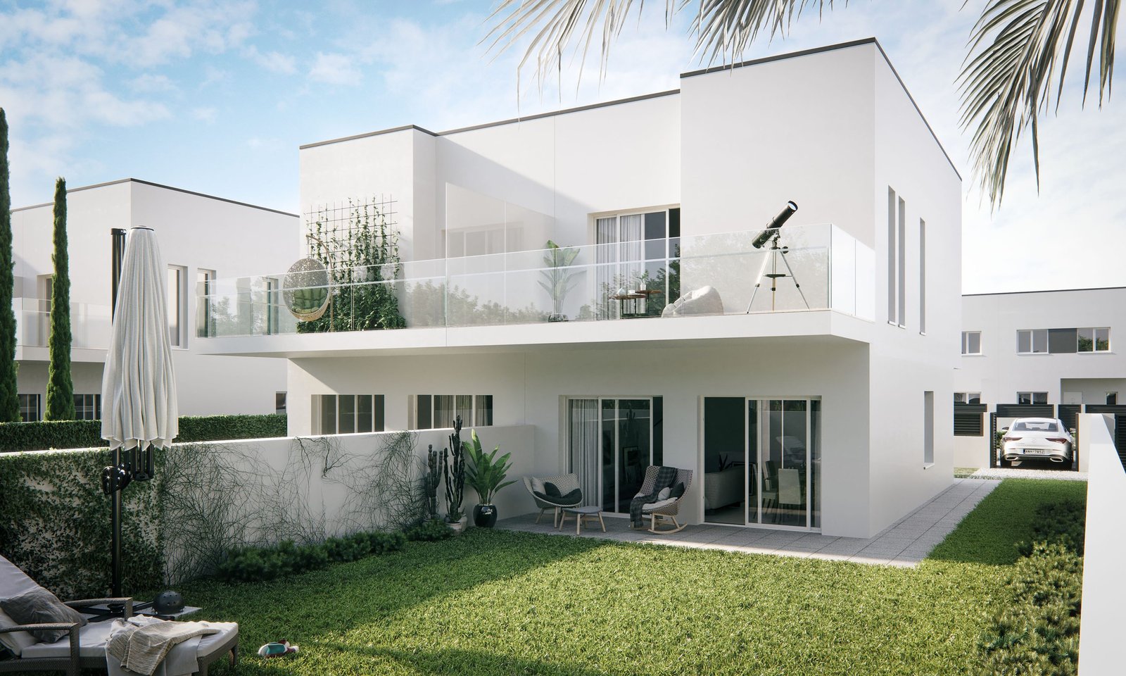 Vivienda de obra nueva de estilo mediterráneo representada en 3D (1)