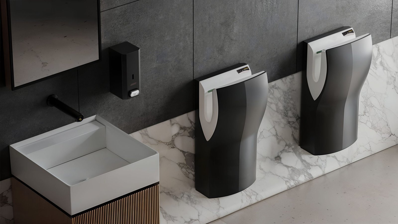 Ambiente de aseo con equipamiento sanitario representado en 3D (6)