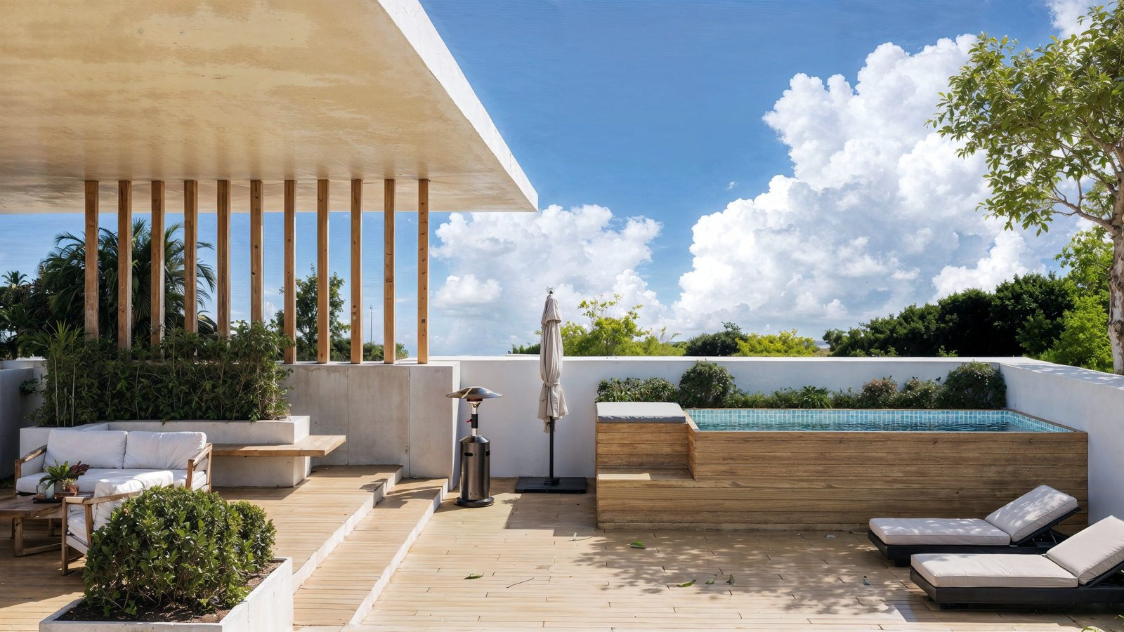 Piscina exterior representada en 3D para catálogo de fabricante (4)