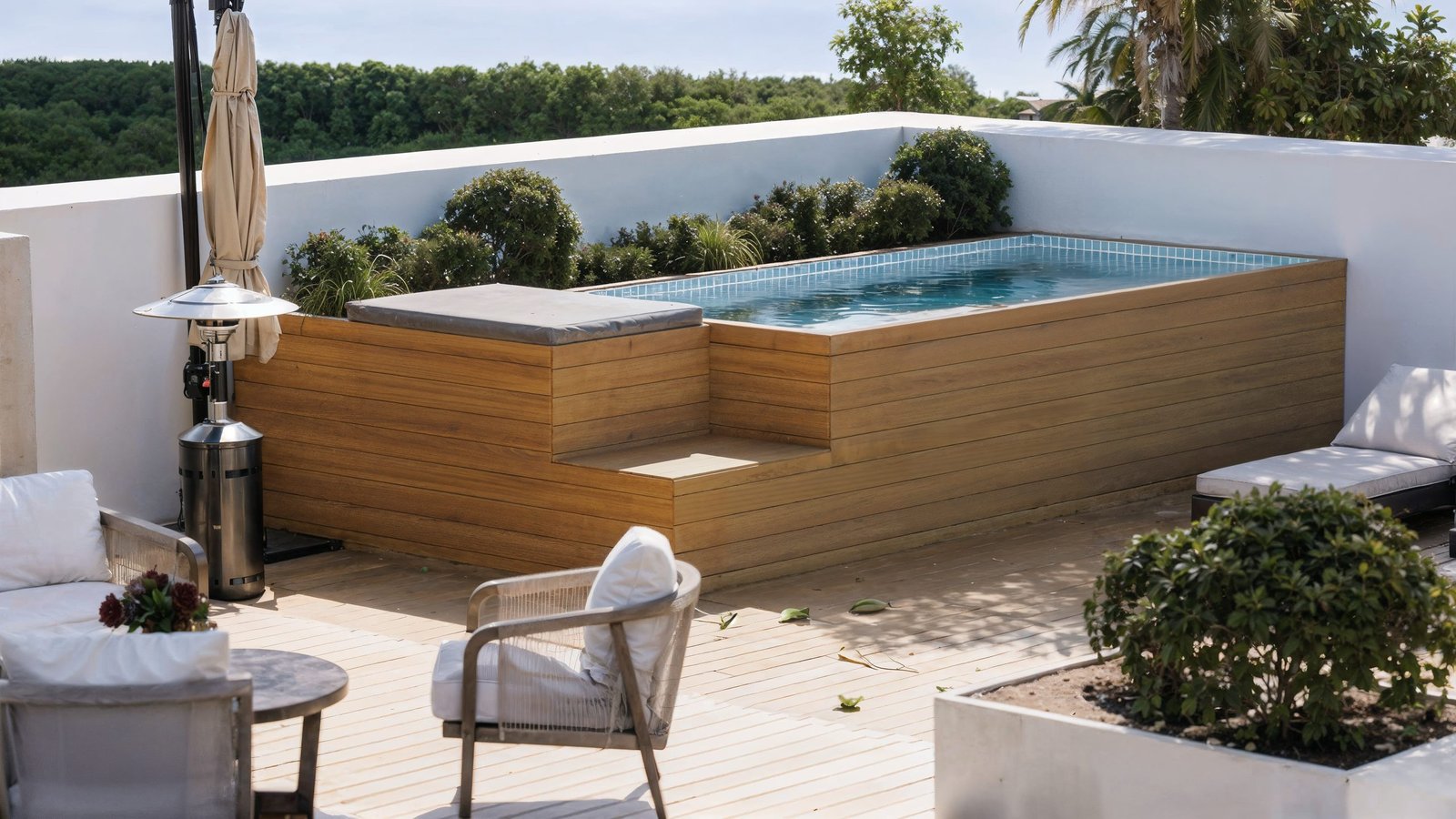 Piscina exterior representada en 3D para catálogo de fabricante (5)