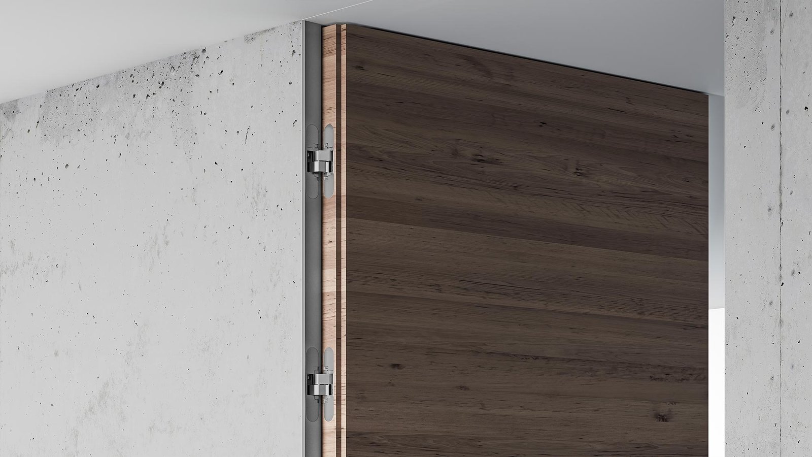 Puerta de interior representada en 3D con su detalle de acabado (1)