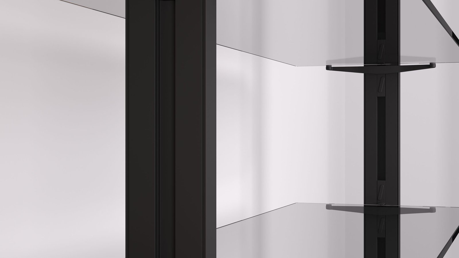 Render de producto sobre fondo blanco de un sistema modular de estantería (5)