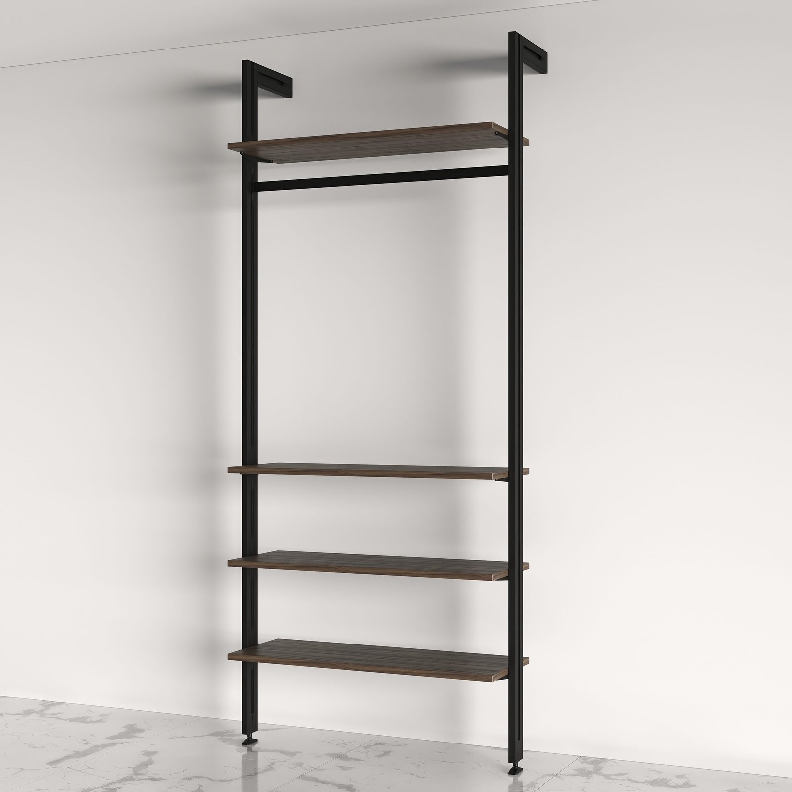 Render de producto sobre fondo blanco de un sistema modular de estantería (16)
